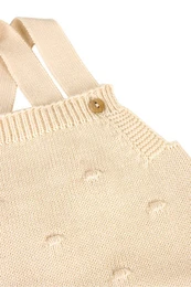 Baby Boy Textured Knit Romper i Ecru
