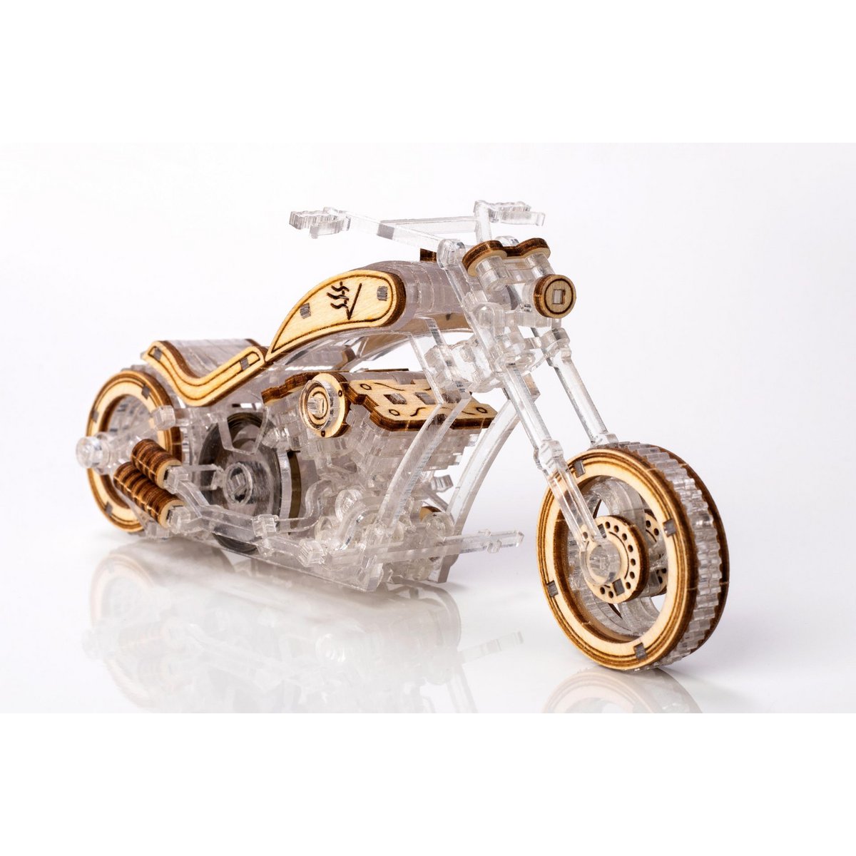Lace Models Wooden 3D Model Building Kit Chopper-V1, AKV-01, 14x4.1x6.2cm