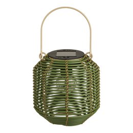 Crewe Lantern, genopladelig med integreret solpanel, grøn