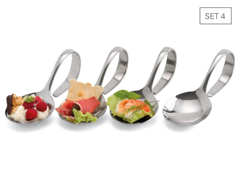 Stainless steel gourmet spoon set 4
