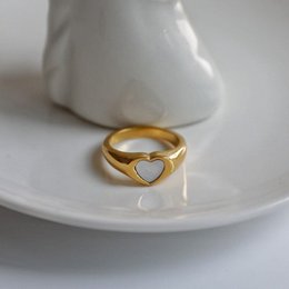 Perlmutt-Muschel & Onyx-Herz-Inlay-Ring