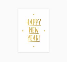Postcard - Happy New Year - Gold Foil