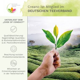 Creano Tea Flower Mix - Geschenkset Bloomed Tea in een modern bloemmotief met glazen pot, groene thee met fruitige smaak (6 varianten)