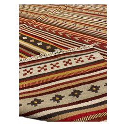 Alfombra kilim vintage tejida a mano en rojo