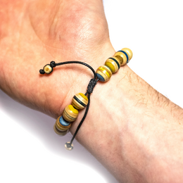 Armband aus recycelten Skateboards, Gelb, Unisex, 10 mm Perlen