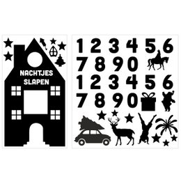 Fensteraufkleber Countdown Haus statisch - Weihnachten und Sinterklaas