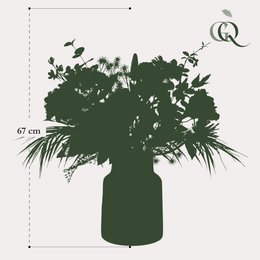Kunstige blomster - buket M - temmelig kraftfuld - 67 cm