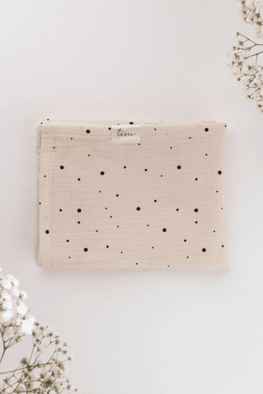 Conjunto de muselina TISU, Verde salvia + Punto blanco