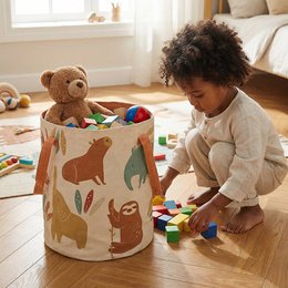 Storage basket for children's room JUNGLE SUNRISE