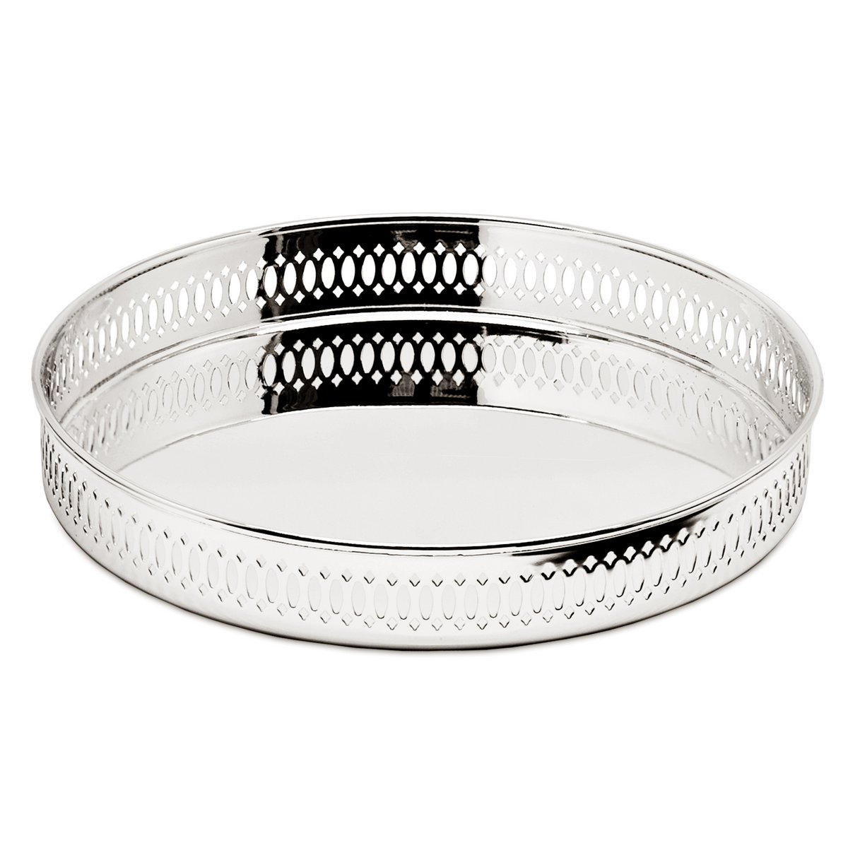 Taca galerii EDZARD taca Coro, okrągła, elegancka posrebrzana, odporna na matowienie, ø 23 cm, wysokość 3,5 cm