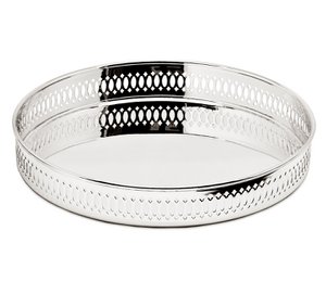 EDZARD dienblad Coro galerijblad, rond, verzilverd, aanslagbestendig, ø 23 cm, hoogte 3,5 cm