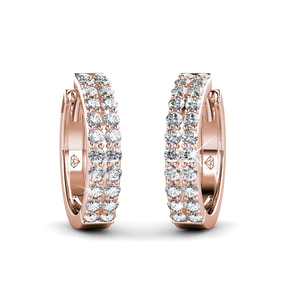 Boucles d'oreilles Glamour - Or Rosé et Cristal
