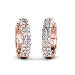 Boucles d'oreilles Glamour - Eller Rosé et Cristal