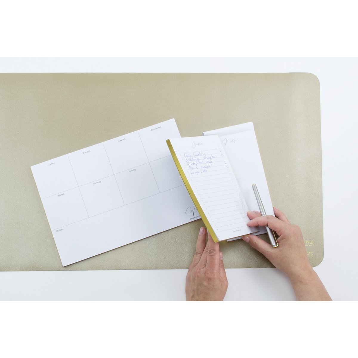 Liste de contrôle avec bordure dorée (paquet de 10)