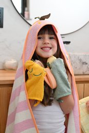 Set di 2 salviette per neonati in spugna di cotone Mandarine
