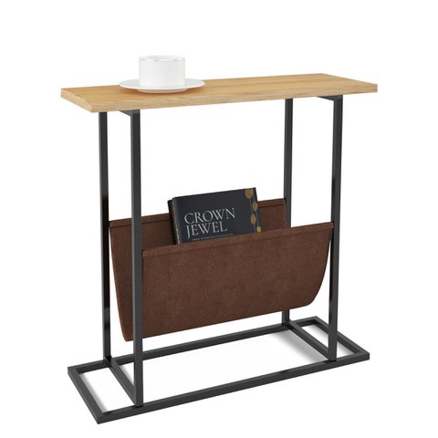 Wooden Side Table with Magazine Rack | End Table Bedside Table | Vintage Retro Decor