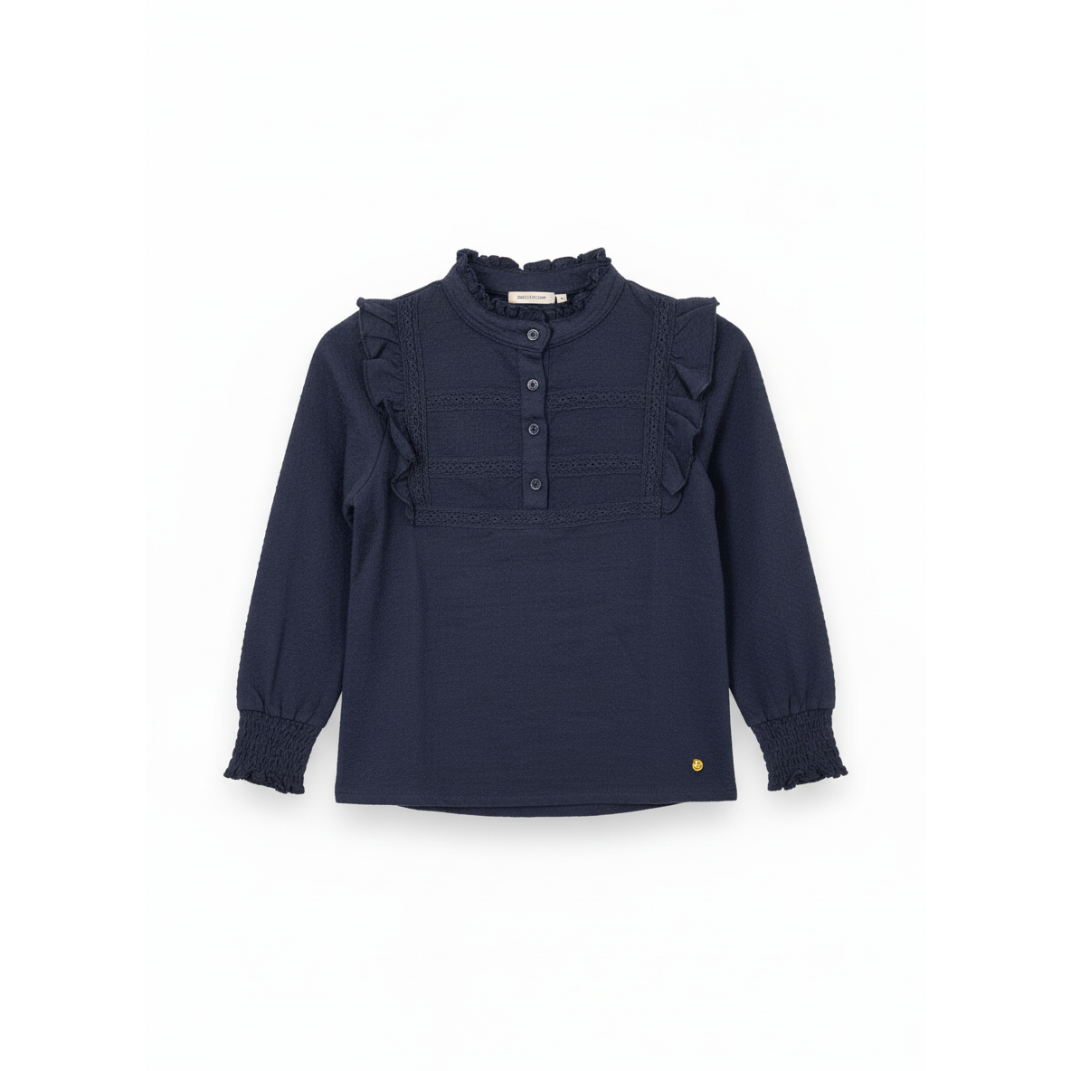 Funkle pigebluse mørkeblå