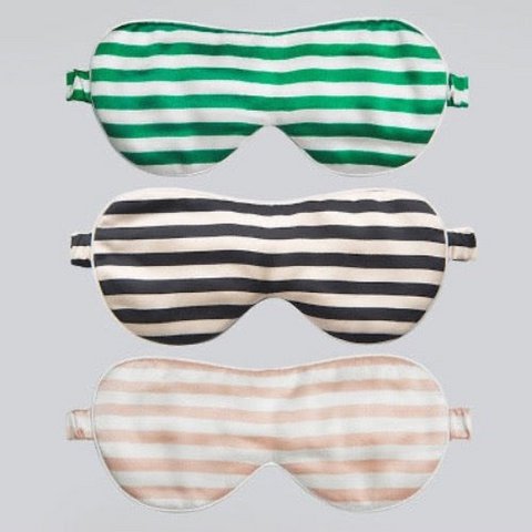 Oversized 19 Momme Silk Sleep Mask – Striped Collection