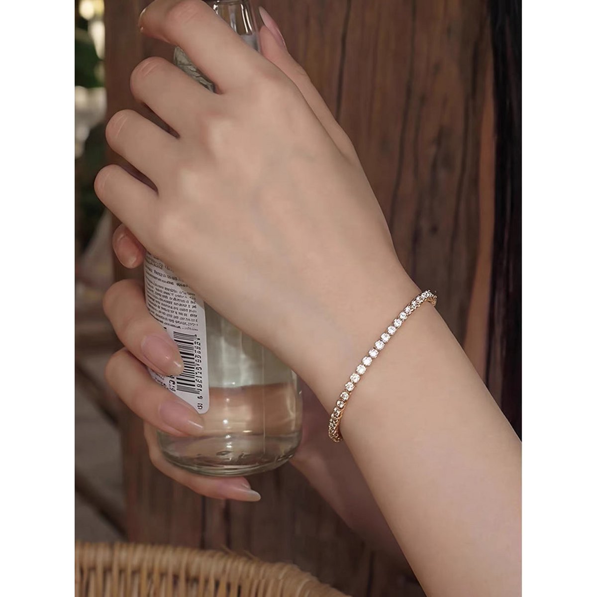 Tijdloze tennisarmband met diamantlook