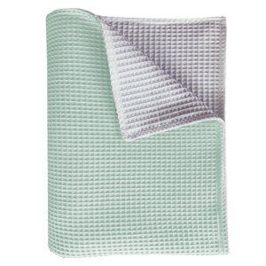 Kinderbettdecke Pique doppelseitige Minze / Weiß 100x150