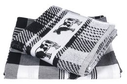 Küchentextilien-Set aus 100 % Baumwolle, 6-teilig, Kuhblock, Schwarz
