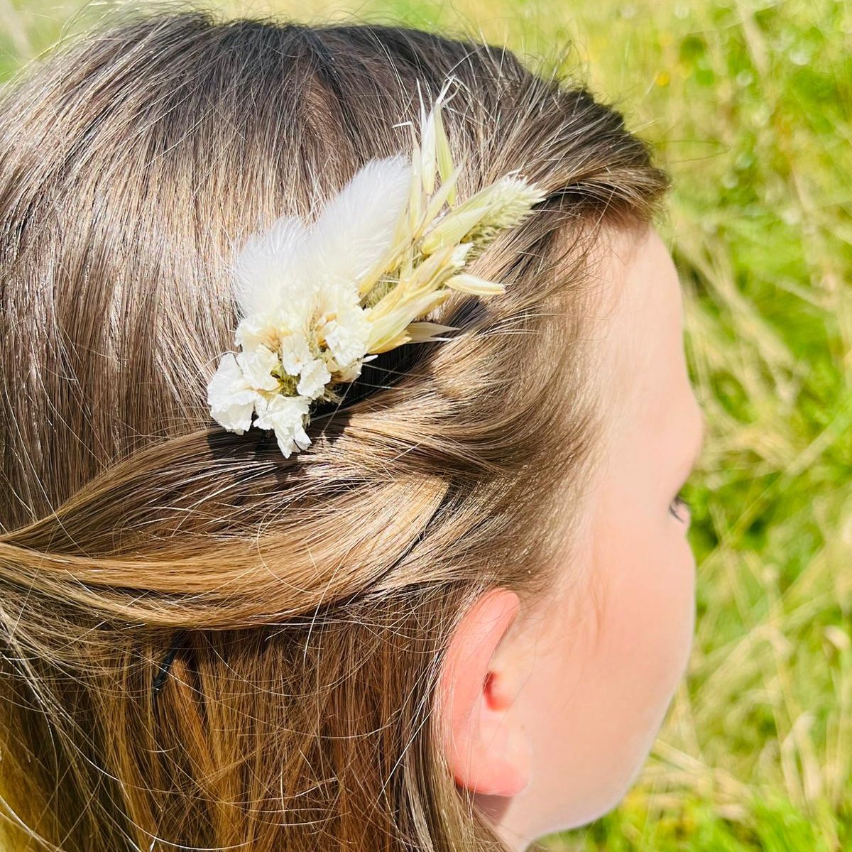 Seashell haarspeld met bloemen 12cm