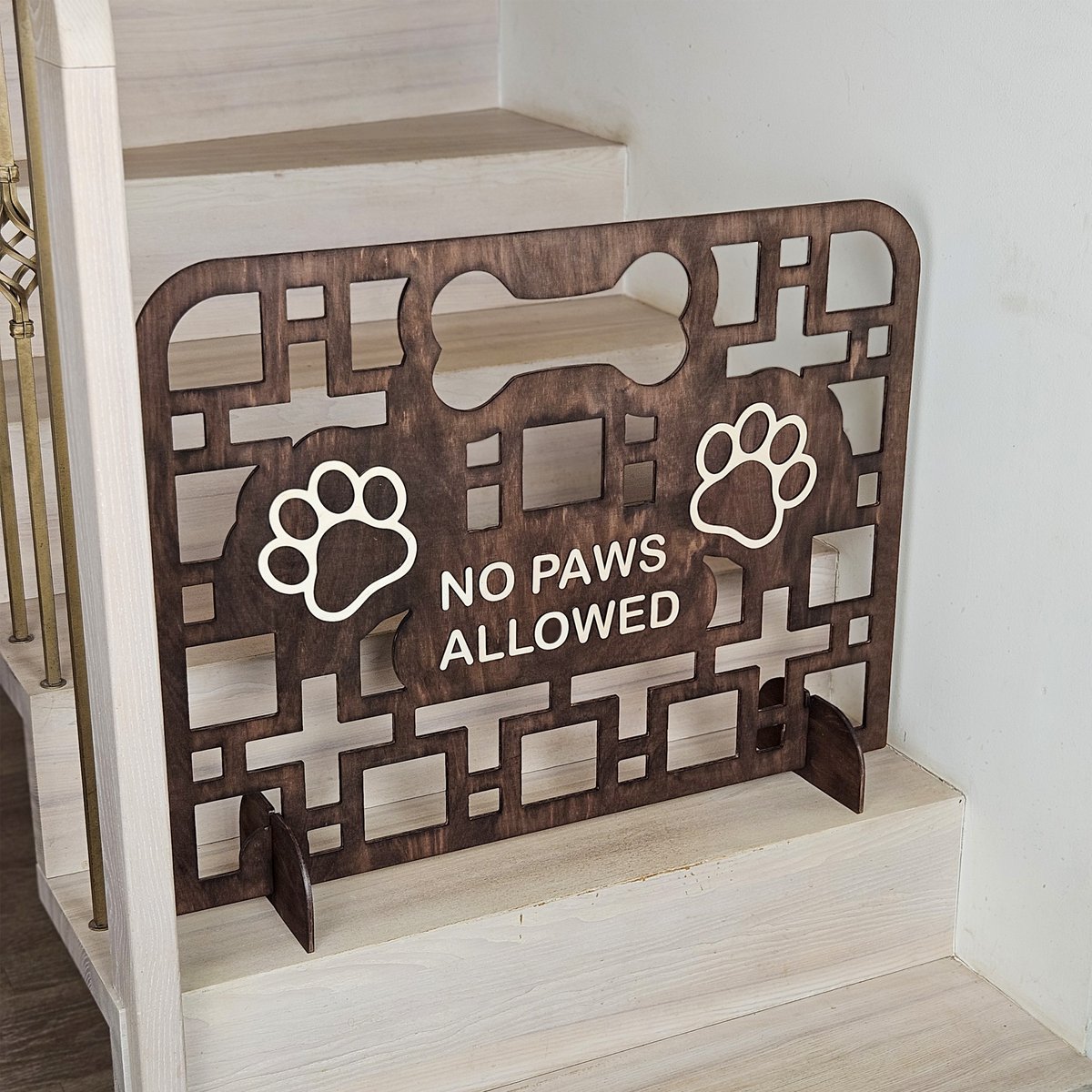 Puerta para perros de madera fácil de seguir, barrera independiente para puertas, escaleras y pasillos