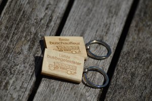 Wooden keychain for bus driver or bus attendant Copy