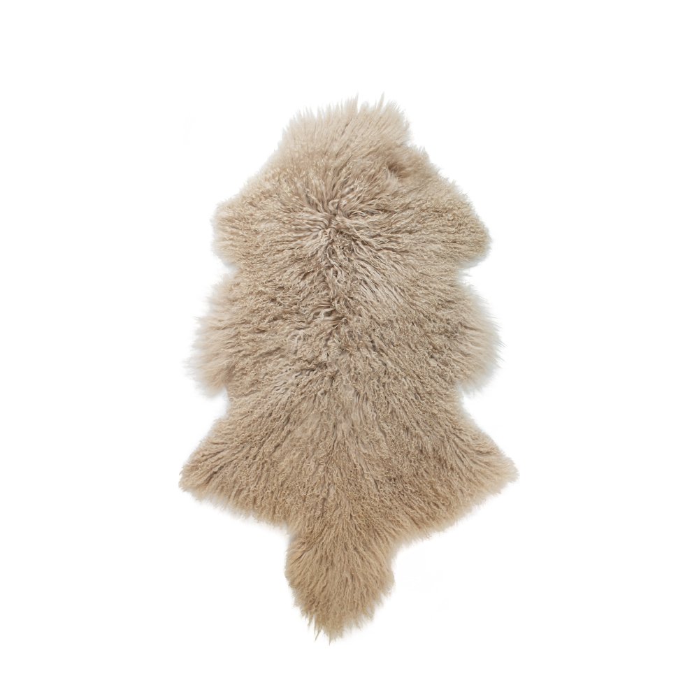 Pelle di pecora capelli ricci beige 100 cm