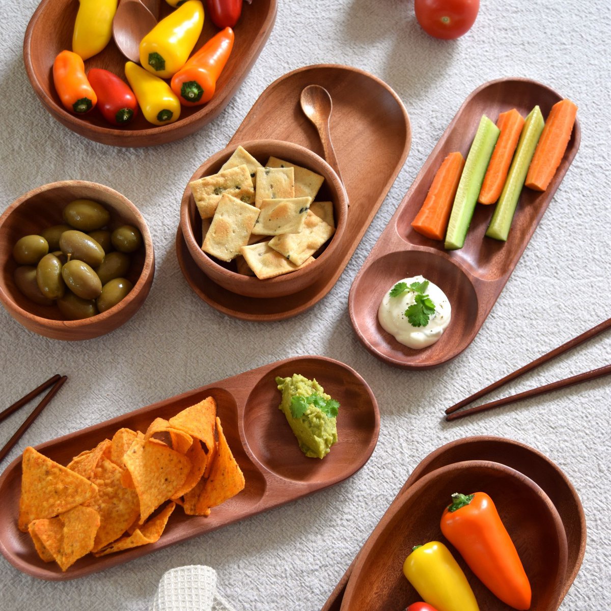 Handmade Tableware - Oval Tray 24x13 cm - Eco-friendly - Khaya Wood