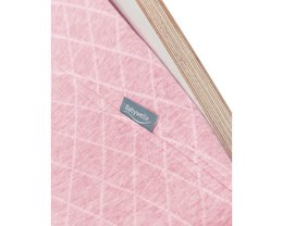 Babywippe Holz weiß, Stoff rosa