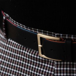 Men's high quality black Italian leather belt with suede color detail and 'Monty's Signature Belt' text. Available in sizes 90cm, 95cm, 100cm, and 105cm.