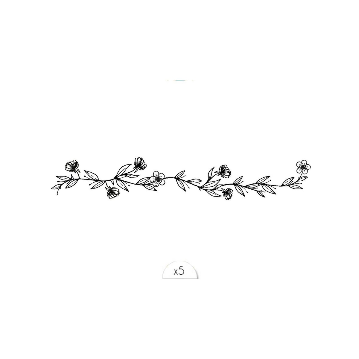 Sioou temporäres Tattoo - Blumenarmband x5