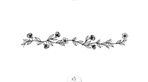Sioou temporary tattoo - Floral bracelet x5