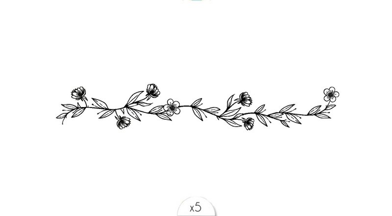 Sioou midlertidig tatovering - Blomsterarmbånd x5
