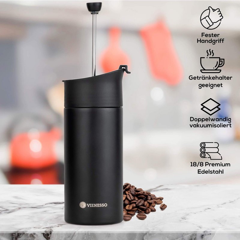 Travel French-Press 2Go con funzione termica | Tazza termica 2in1 - 300 ml