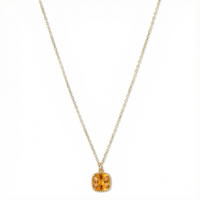 Birthstone Halskæde november citrin
