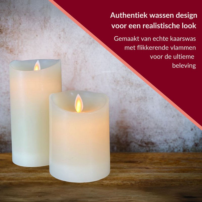 Rechargeable LED candles with moving flame - 3 pieces