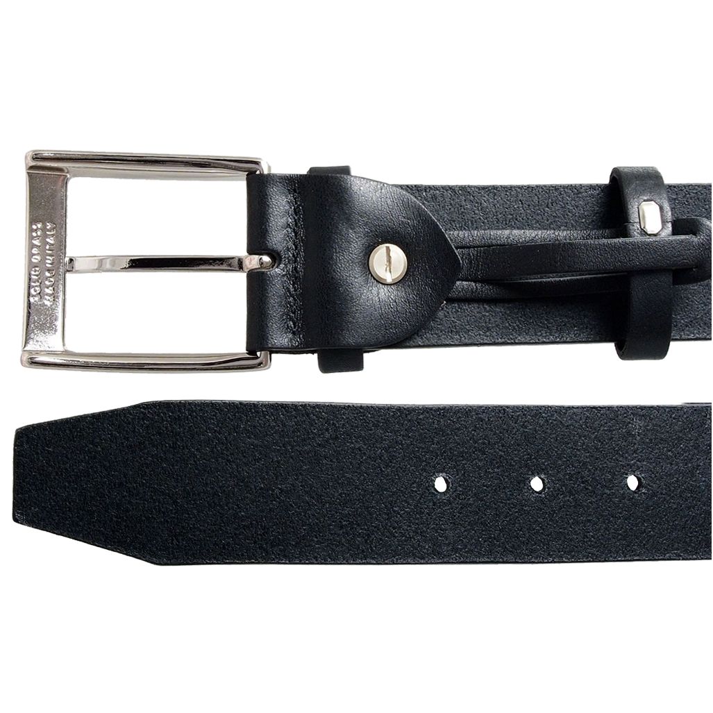 Ceinture en cuir de bride 40 mm Noir