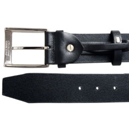 40 mm Zaumzeug Ledergürtel Schwarz