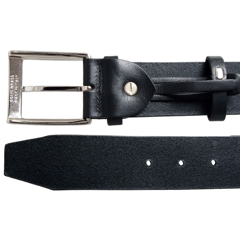 40 mm Zaumzeug Ledergürtel Schwarz
