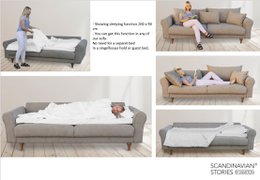 ASTRID 4-zitsbank/slaapbank Corduroy Dusty Blue afneembare en wasbare hoezen
