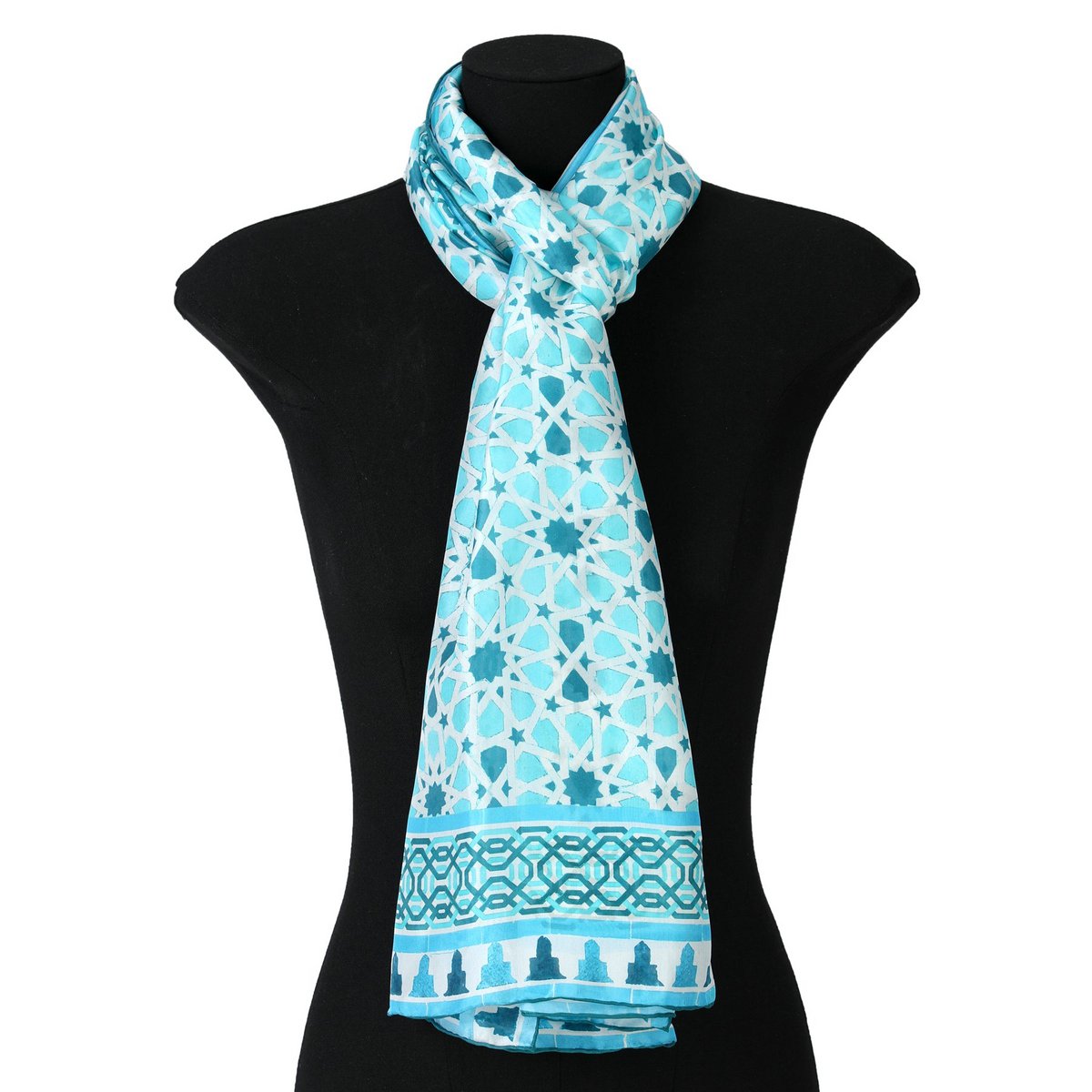 Light Blue Silk Scarf Partal
