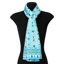 Light Blue Silk Scarf Partal