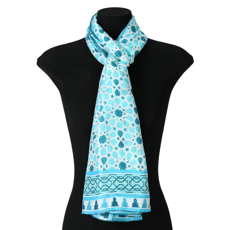Light Blue Silk Scarf Partal