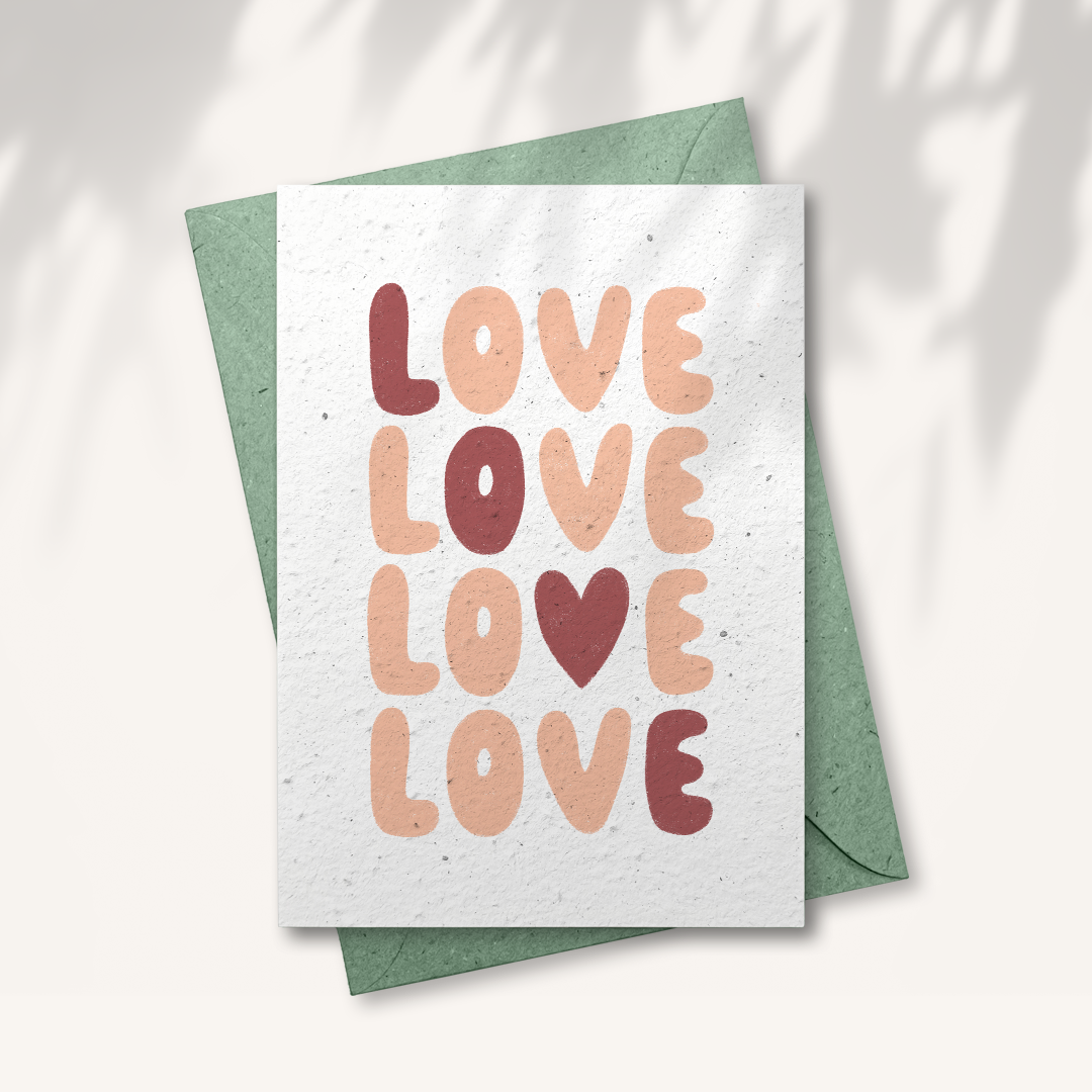 Seed paper greeting card - Love love love