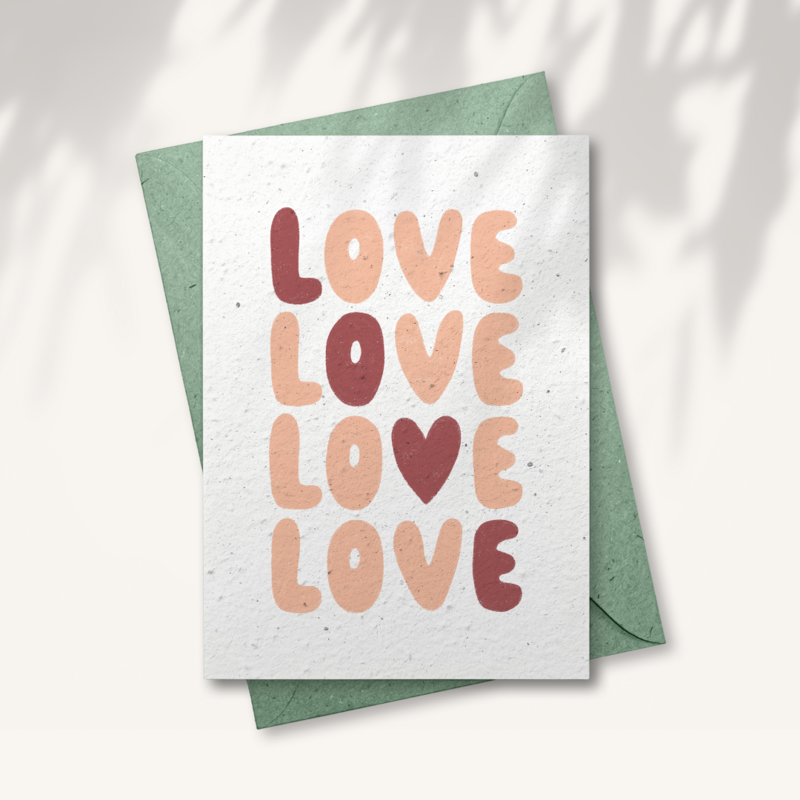 Seed paper greeting card - Love love love