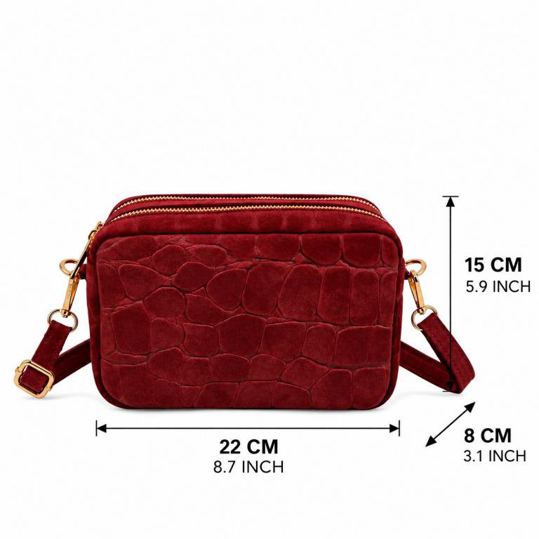 Bolso Bandolera Serraje Italiano con Diseño Croco B2B 58077