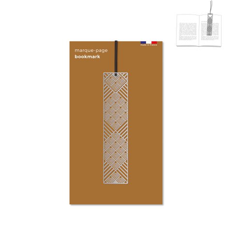 metalen bladwijzer / clip met lint - matte diamant