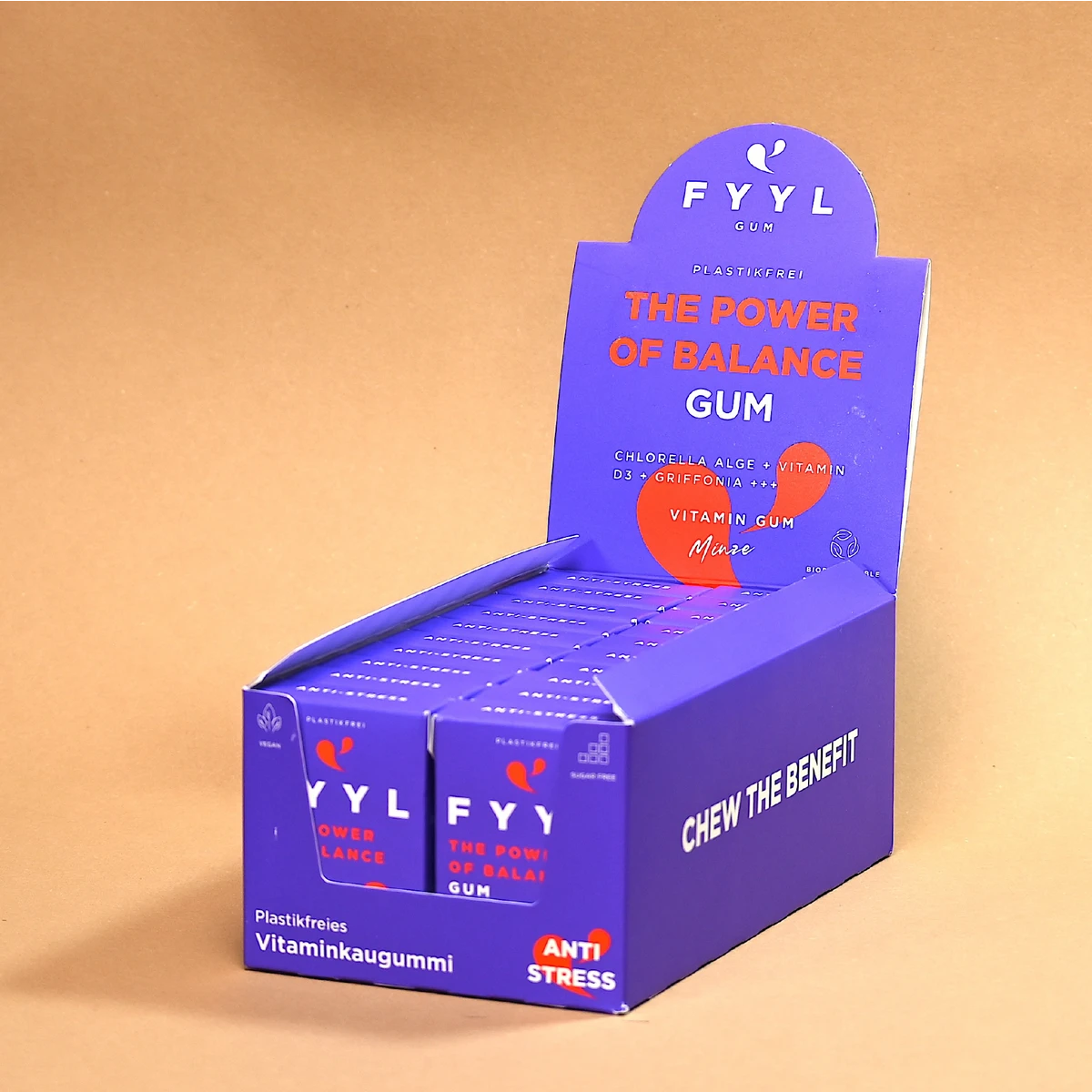 FYYL GUM - THE POWER OF BALANCE - 20 chewing gum boxes per pack - natural chewing gum